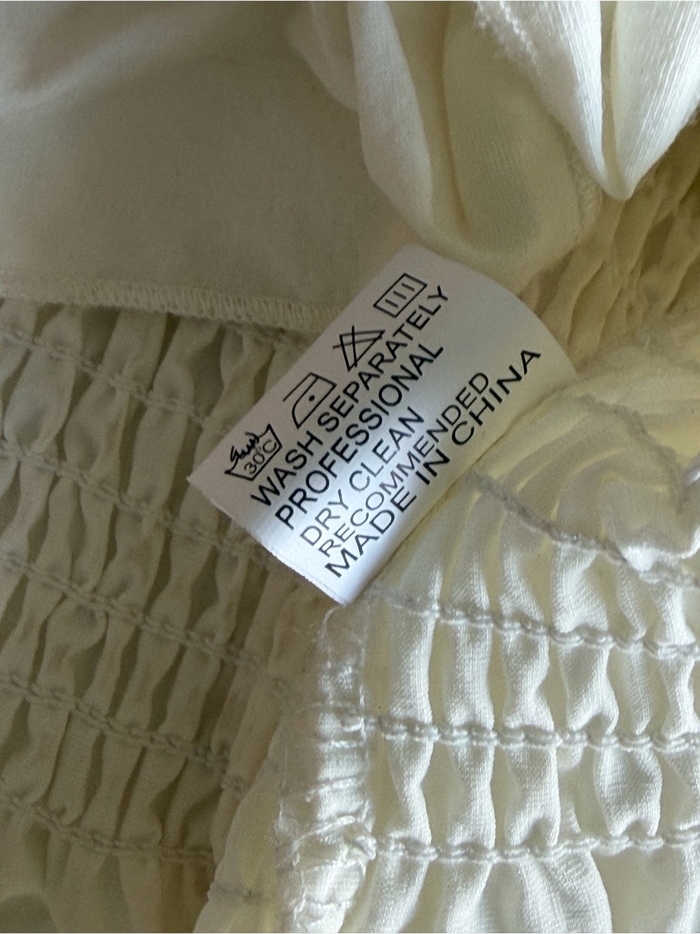 Cream Ruffled Button-Up Blouse - Picture 6 of 6